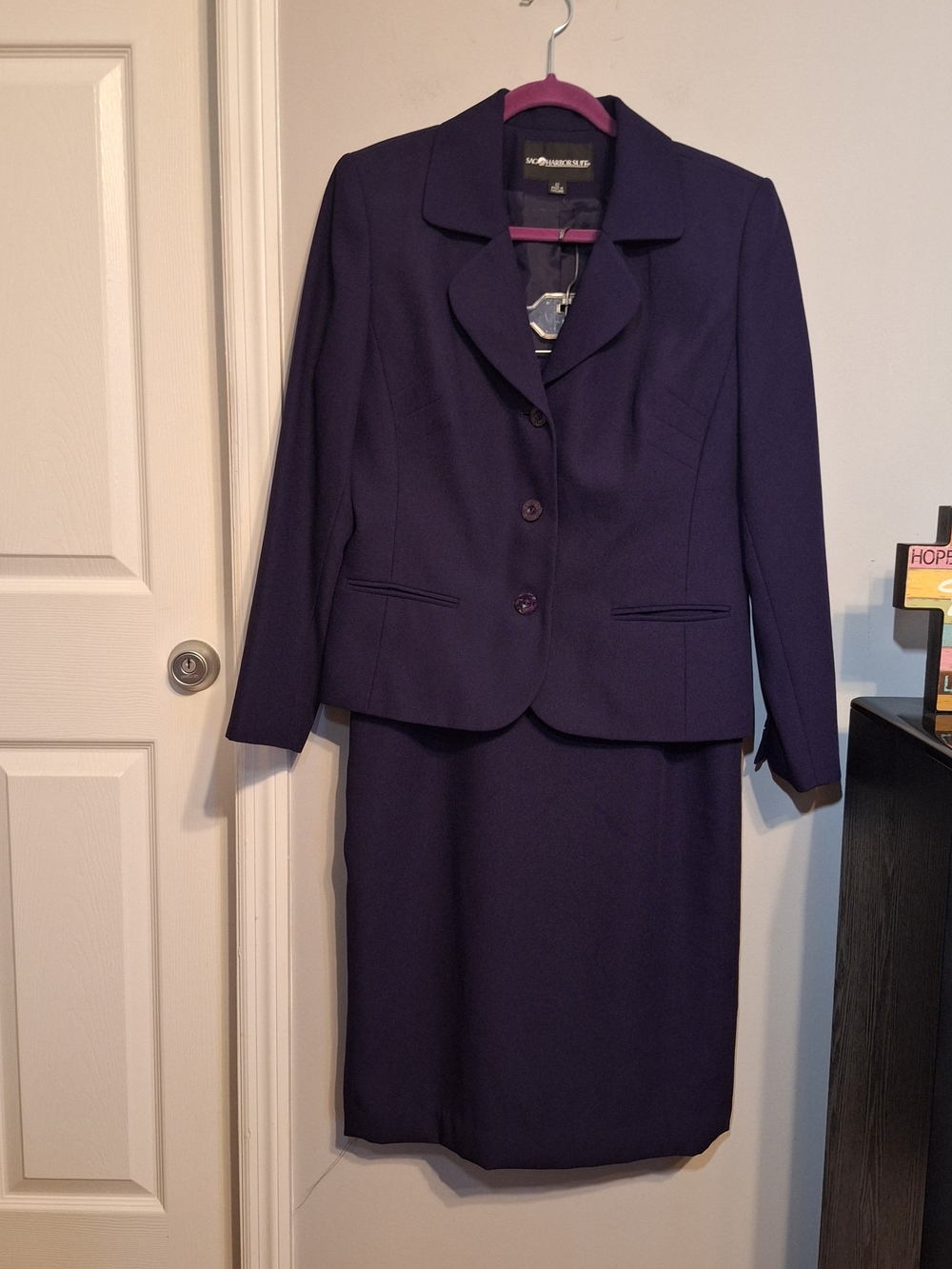 Sag Harbor Suite Plum Purple Women's Blazer and Midi Skirt Set